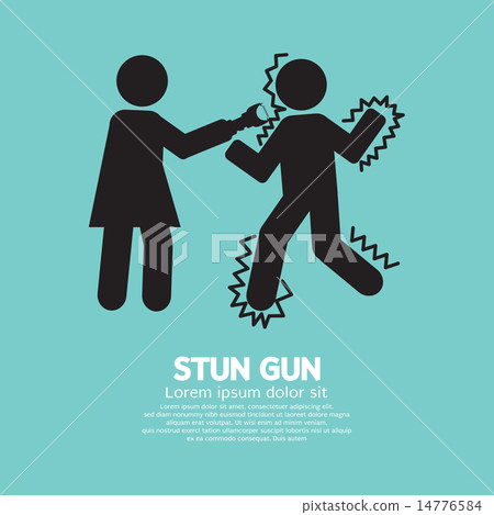 Woman Using A Stun Gun With A Man 14776584