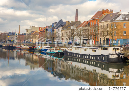 Embankment of the river Leie in Ghent, Belgium Embankment of the river Leie in Ghent, Belgium 14776757