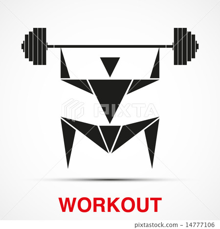 Workout logo with triangle man. Vector Illustration 14777106