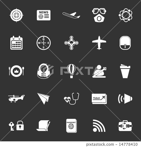 Air transport related icons on gray background 14778410