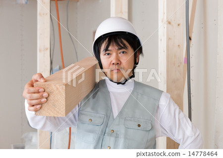 在房屋建築工地工作的木匠東京，男，日本，房屋，建築工地，建築，工地，人，日本人， 14778464