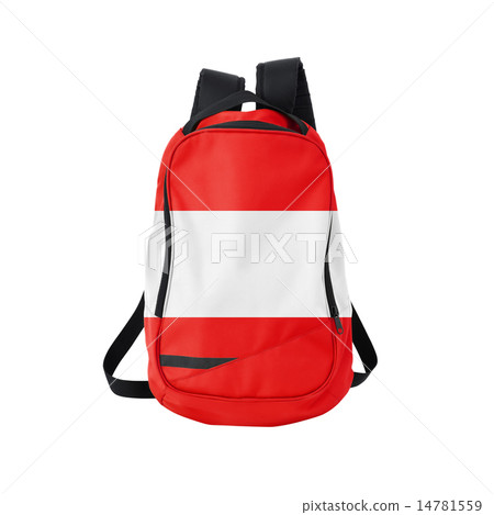Austria flag backpack isolated on white Austria flag backpack isolated on white 14781559