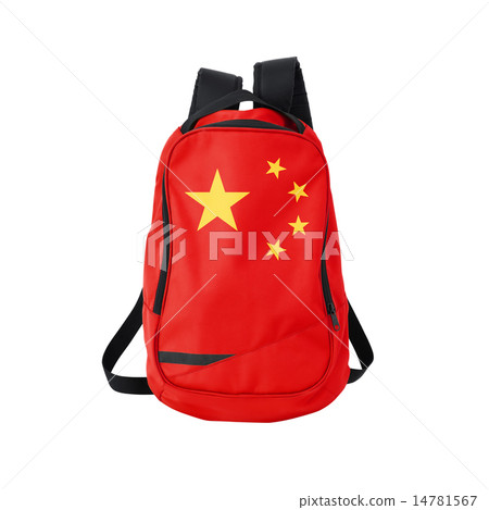 China flag backpack isolated on white China flag backpack isolated on white 14781567