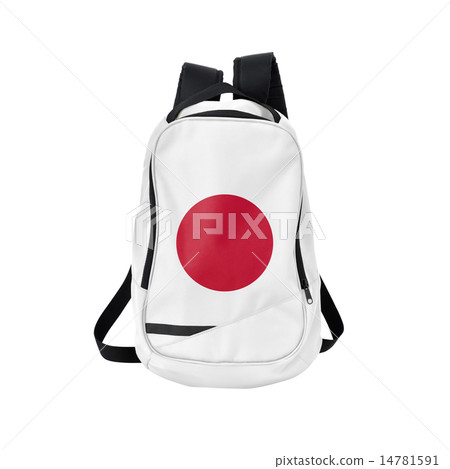 Japan flag backpack isolated on white 14781591