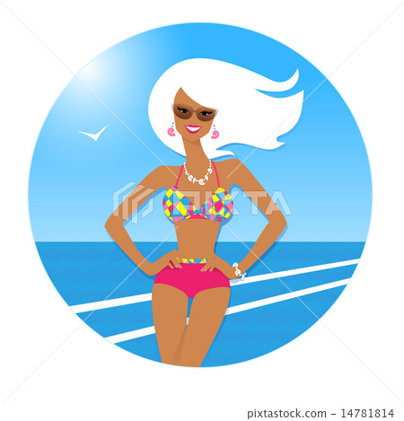 Tanned girl at the seaside. 14781814