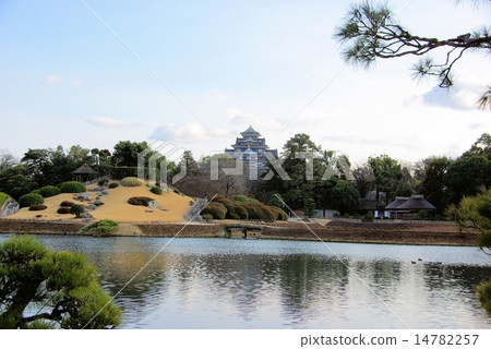 我希望早春的岡山後樂園有岡山城堡 14782257