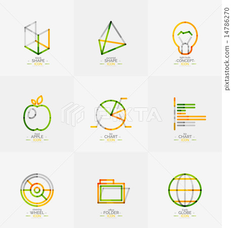 Minimal thin line design web icon set - Stock Illustration [14786270 ...