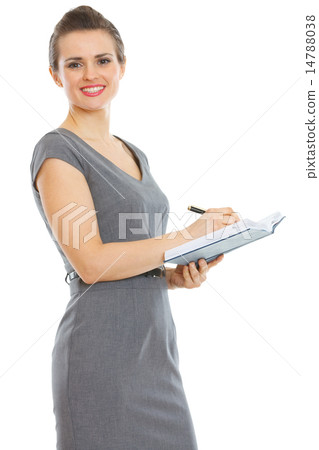 Student woman writing in notepad 14788038