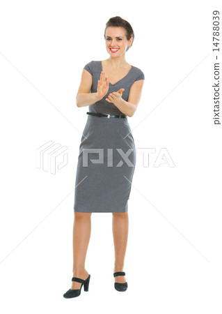 Business woman clapping Business woman clapping 14788039