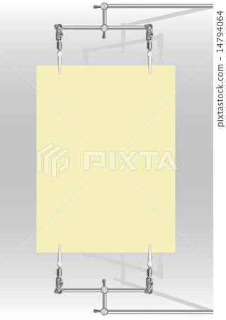 Paper sheet is holded with metal alligator-clips Paper sheet is holded with metal alligator-clips 14794064