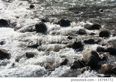 Flow of river in sparkling middle area Flow of river in sparkling middle area 14794772