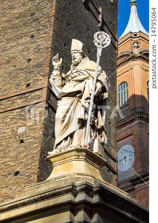 Statue of Bishop St. Petronius in Bologna. Italy 14795064