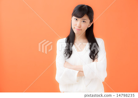 Young woman suffering · orange back Young woman suffering · orange back 14798235