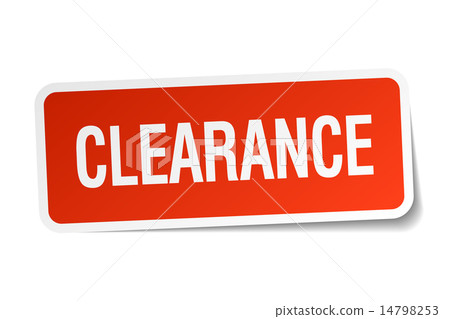 clearance red square sticker isolated on white clearance red square sticker isolated on white 14798253