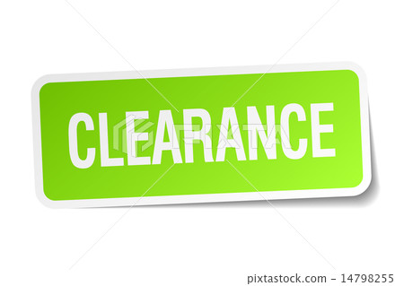 clearance green square sticker on white background 14798255