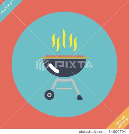 Barbecue grill icon - vector illustration. Flat 14800704