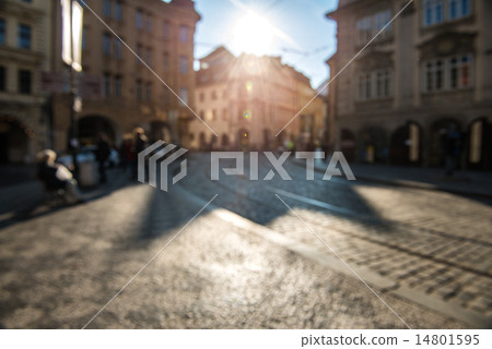 Blurred city background of old town with beautiful Blurred city background of old town with beautiful 14801595