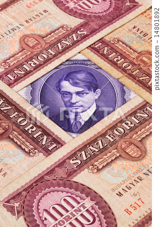 Different Hungarian banknotes from on the table Different Hungarian banknotes from on the table 14801892