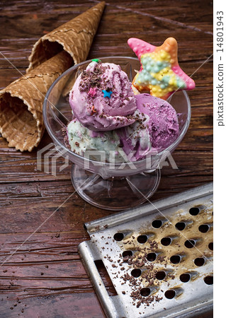 fruit ice cream in bowl fruit ice cream in bowl 14801943