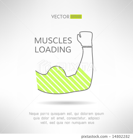 Arm with strong biceps. loading muscles idea. Vector illustration 14802282
