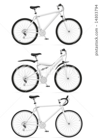 set icons sports bikes with rear shock absorber 14803794