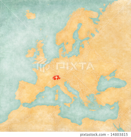Map of Europe - Switzerland (Vintage Series) 14803815
