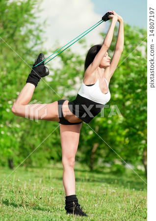 Woman doing stretching exercise. Yoga Woman doing stretching exercise. Yoga 14807197