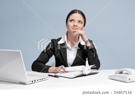 Business woman with diary personal organizer 14807516