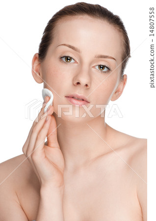 Young beautiful woman with clean sponge 14807558