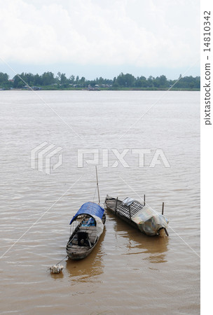 isolate boat floating on the Mekong river 14810342