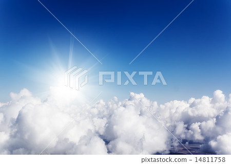 Cloudscape. Blue sky and white cloud. 14811758