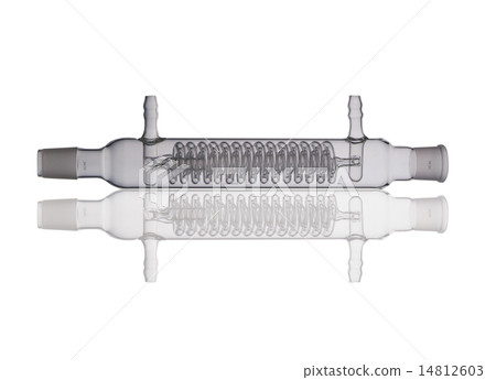 chemical glassware with reflection on background. chemical glassware with reflection on background. 14812603