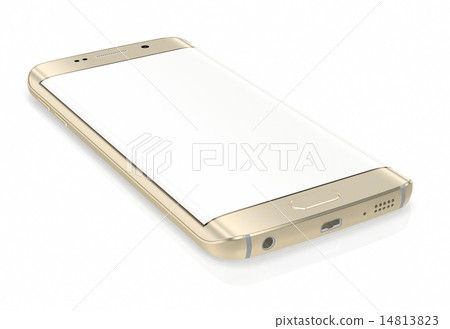 Gold Platinum Smartphone edge with blank screen Gold Platinum Smartphone edge with blank screen 14813823