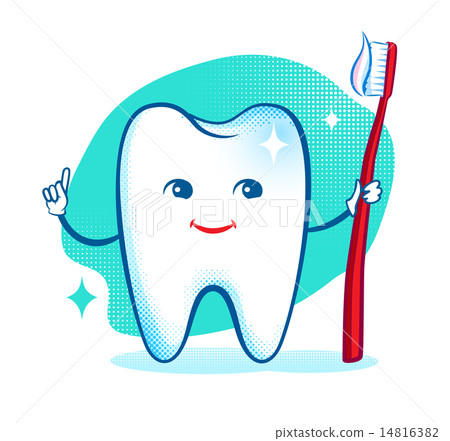 Cute healthy white shiny tooth character. Cute healthy white shiny tooth character. 14816382
