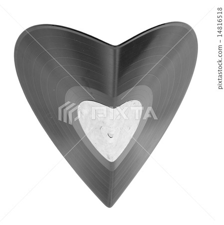 Bent vinyl record in the form of heart Bent vinyl record in the form of heart 14816518