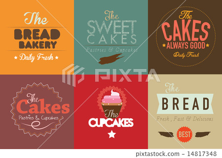 set of vintage retro bakery labels and logo badges set of vintage retro bakery labels and logo badges 14817348