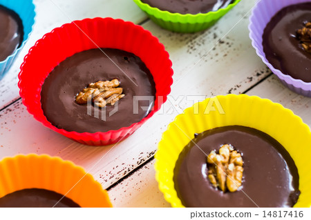 Chocolate Truffles in Colorful Cups 14817416