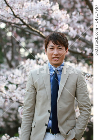 一個男性(Vizcassi商務休閒工作櫻花春天新生活公司員工新學期吉野櫻花) 一個男性(Vizcassi商務休閒工作櫻花春天新生活公司員工新學期吉野櫻花) 14817967