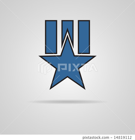 Medal - star with ribbon. Order vector 14819112