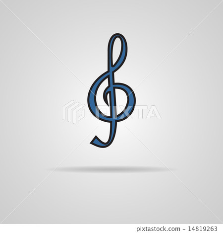 Illustration of a blue clef isolated on grey Illustration of a blue clef isolated on grey 14819263