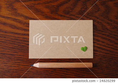 Heart's message card and pencil 14820299