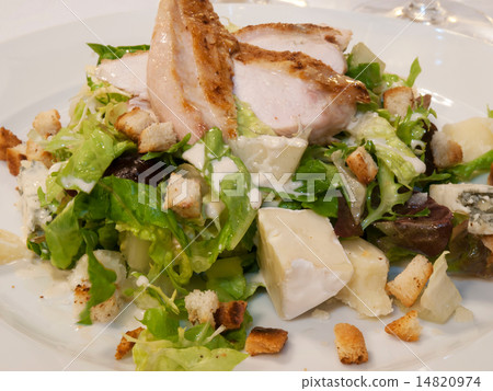 Roasted chicken leg with salad Roasted chicken leg with salad 14820974