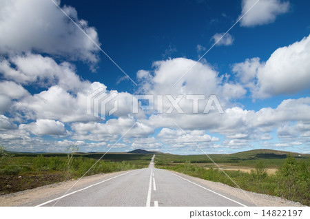 Long road to green hills. 14822197