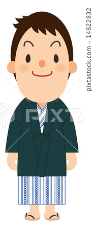 A man wearing a Japanese yukata robe A man wearing a Japanese yukata robe 14822832