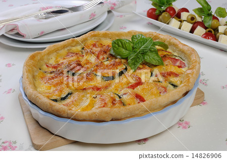 quiche with zucchini and tomato baked cheese 14826906
