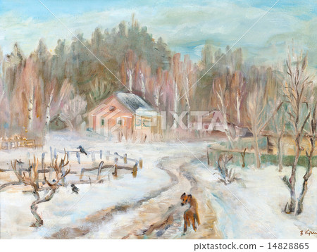 Road to village in the winter 14828865