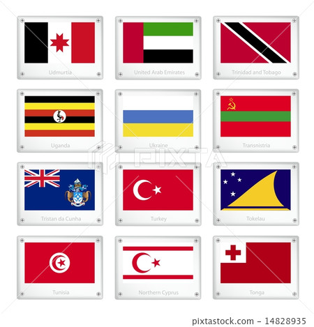 Group of Countries Flags on Metal Texture Plates Group of Countries Flags on Metal Texture Plates 14828935