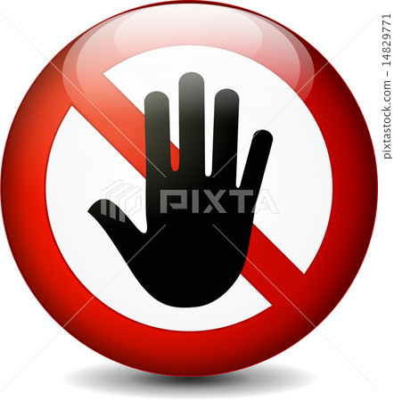 stop with hand stop with hand 14829771