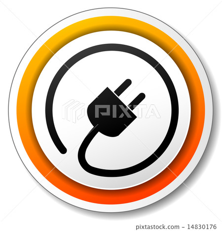 electric plug round icon 14830176