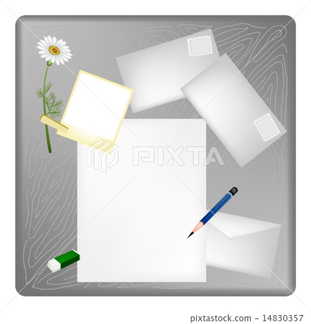 Pencil and Picture Frame on A Blank Page Envelope Pencil and Picture Frame on A Blank Page Envelope 14830357